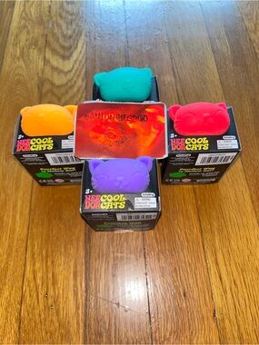 Schylling Needoh Cool Cats Pink Squishy Toy New In Box 100% Authentic